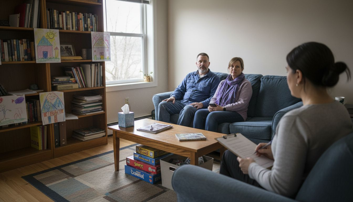 Family attending counselling session together