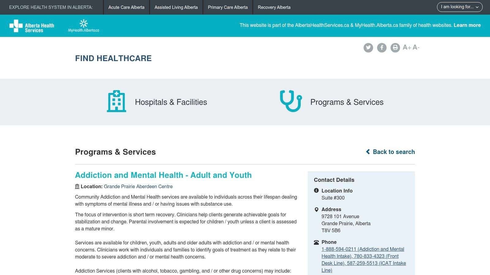 Grande Prairie Regional Hospital (AHS) – Emergency Mental Health & Inpatient Psychiatry