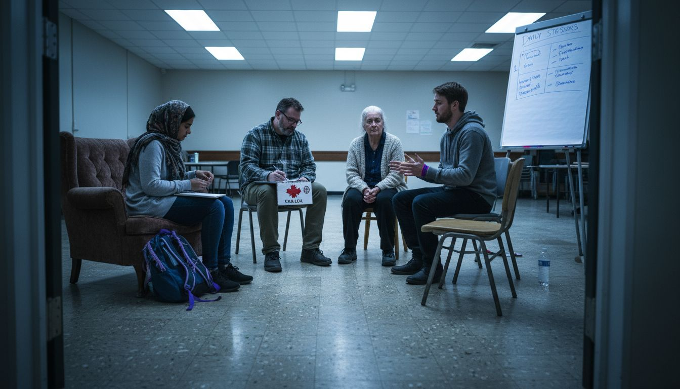 Group sharing ideas in community meeting