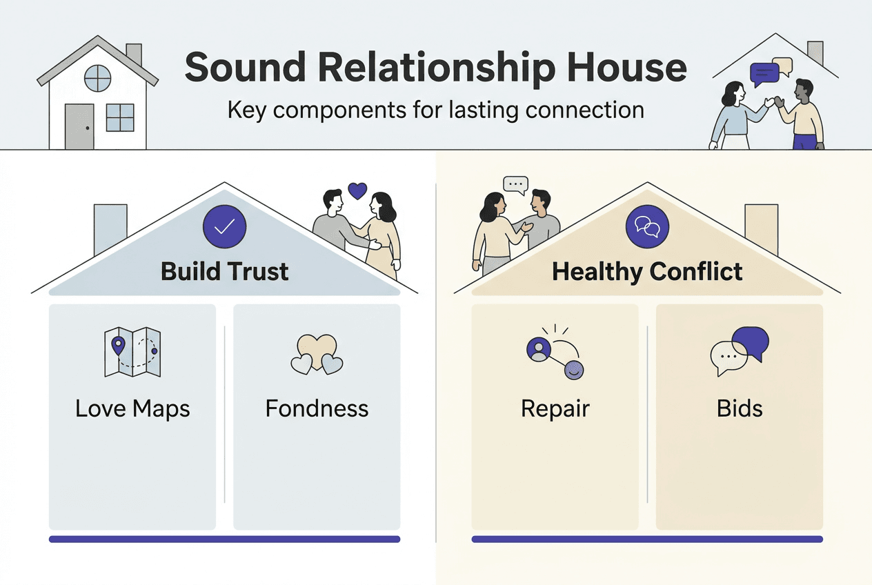 Infographic diagram of Sound Relationship House components