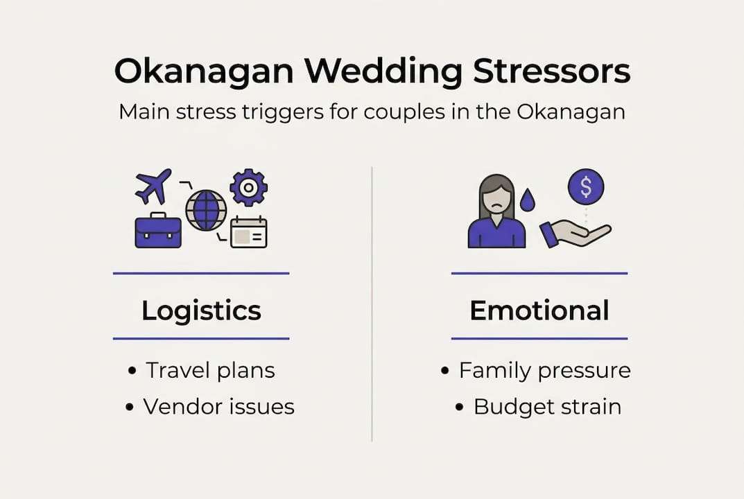 Infographic of main Okanagan wedding stressors