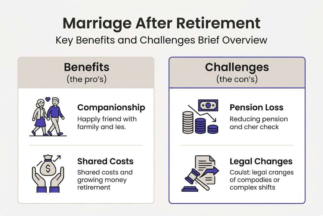 Infographic showing marriage after retirement pros and cons