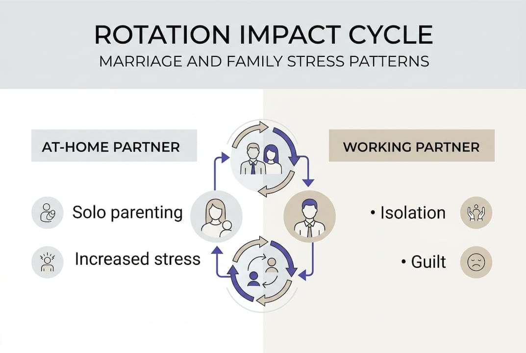 Infographic showing rotation work impact cycle