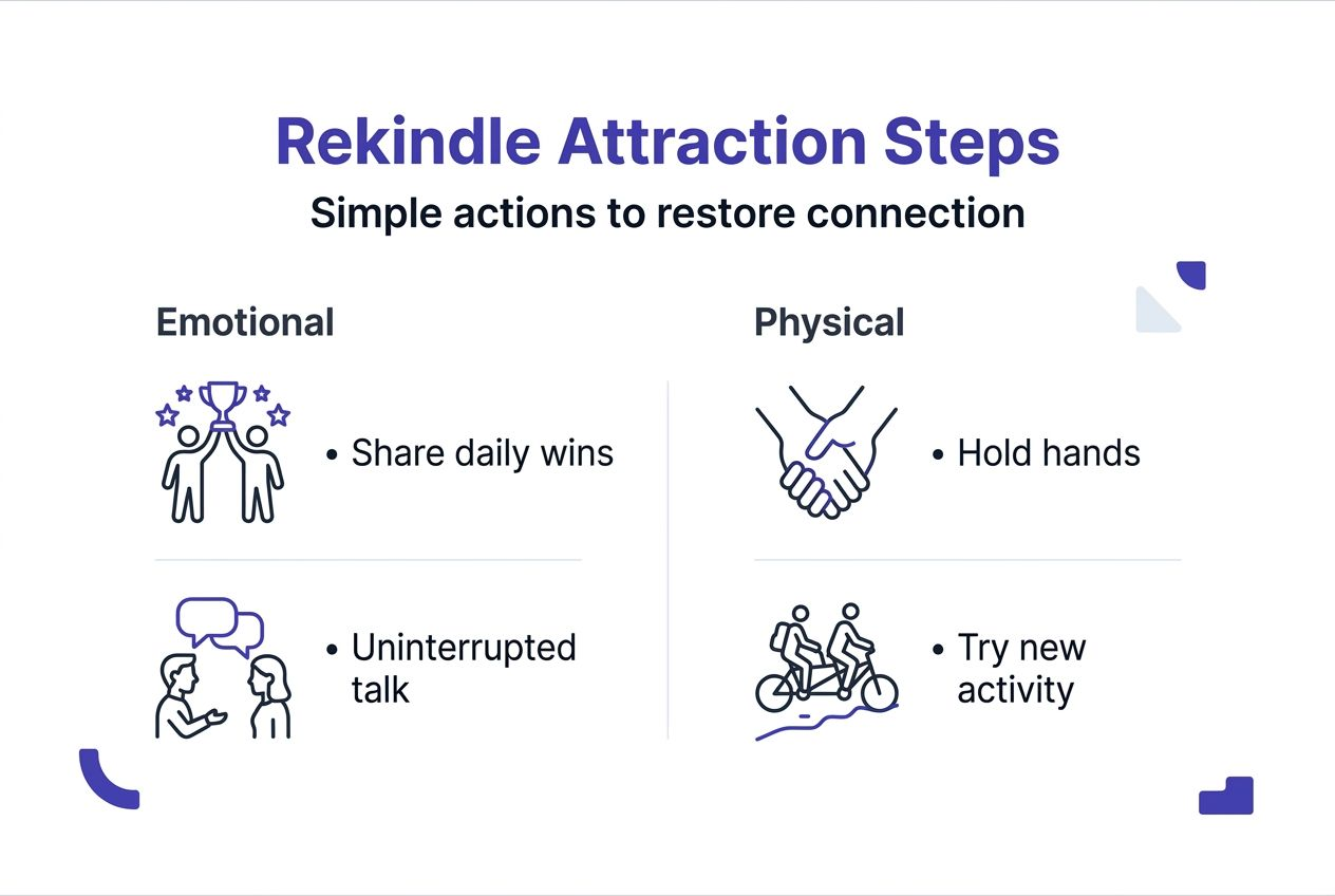 Infographic showing steps to rekindle attraction