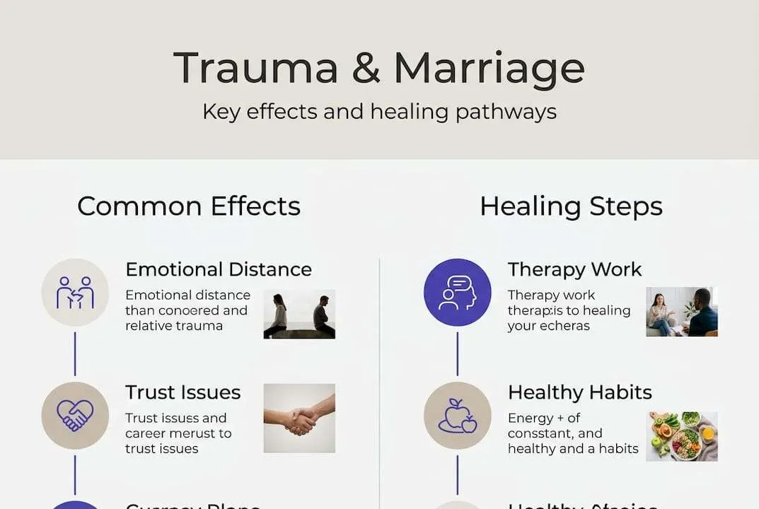 Infographic showing trauma effects and healing steps