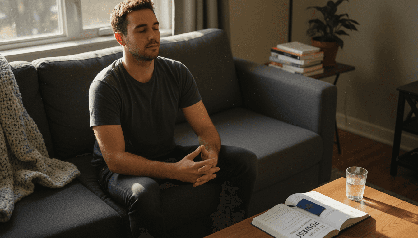 Man practicing relaxation for emotional healing