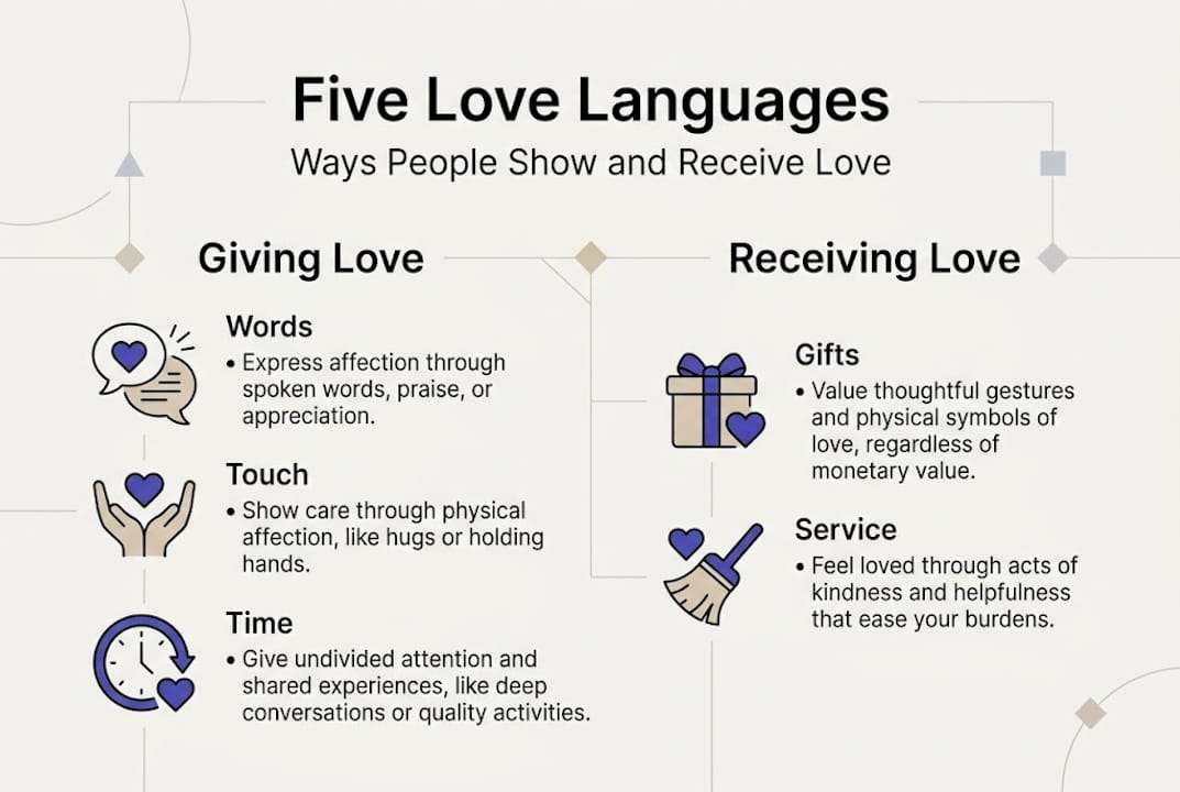 Simple infographic describing five love languages