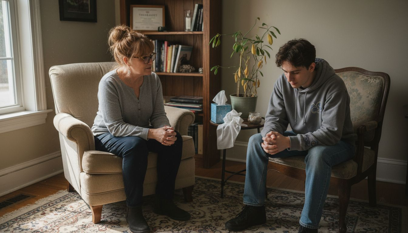 Therapist and client in counseling session