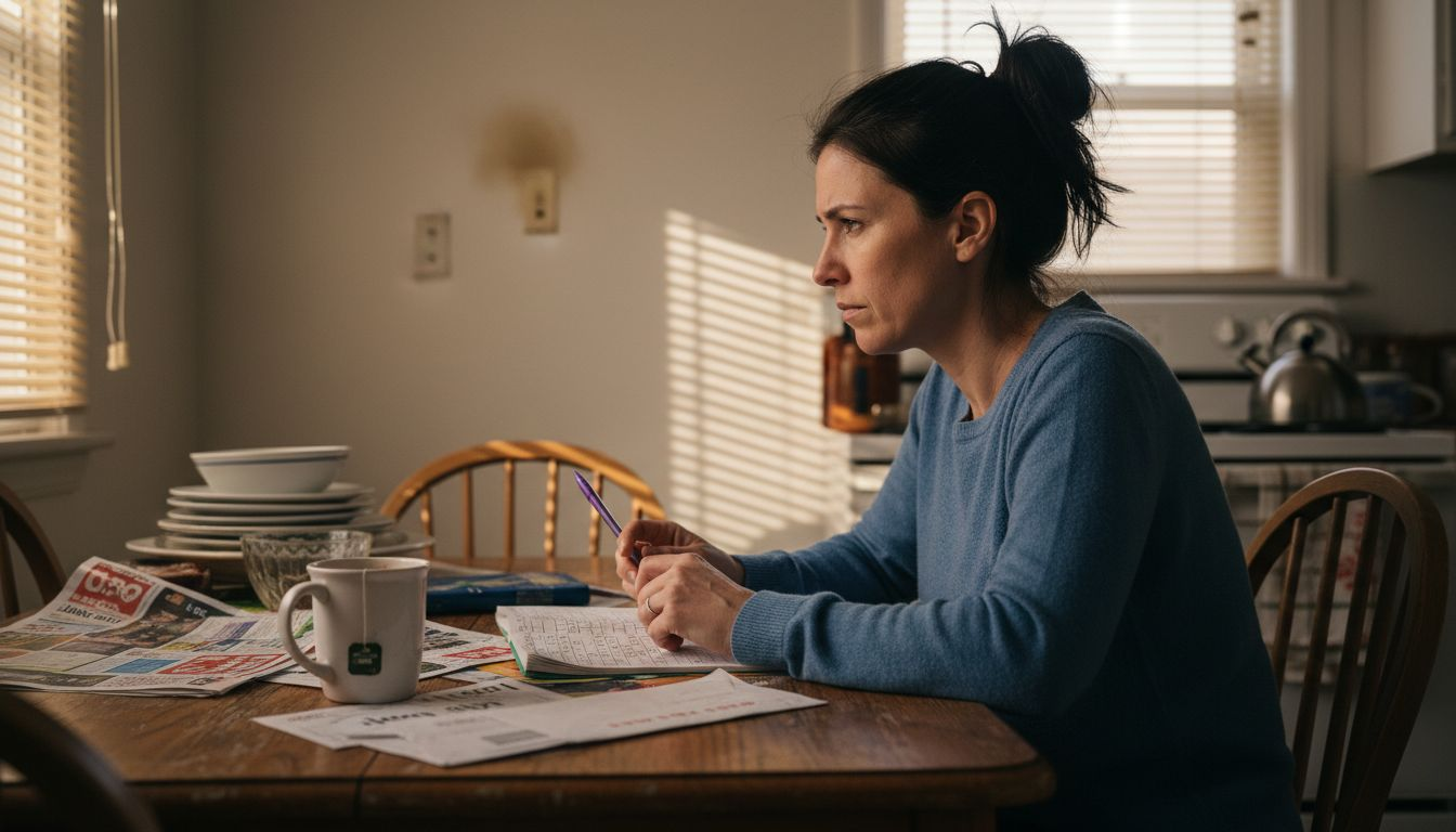 Woman showing distracted cognitive avoidance behavior